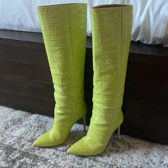 Paris Texas Knee-High Croc-Embossed Leather Boots - Picture 3 of 6